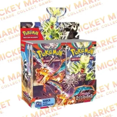 Mickey Market Booster Box 36 Bustine Pokemon Ossidiana Infuocata ITA Italiano