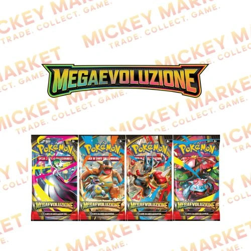 Mickey Market Bustine Singole Pokemon Megaevoluzione ITA Italiano