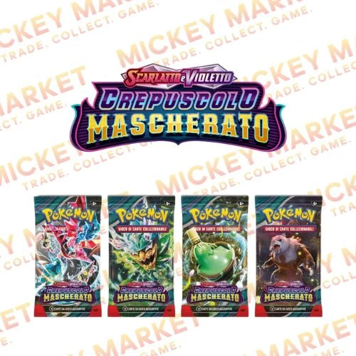 Mickey Market Bustine Singole Pokemon Scarlatto e Violetto Crepuscolo Mascherato ITA Italiano

