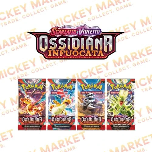 Mickey Market Bustine Singole Pokemon Scarlatto e Violetto Ossidiana Infuocata ITA Italiano
