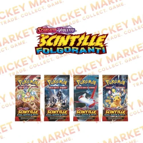 Mickey Market Bustine Singole Pokemon Scarlatto e Violetto Scintille Folgoranti ITA Italiano