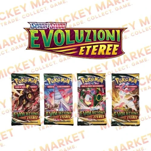 Mickey Market Bustine Singole Pokemon Spada e Scudo Evoluzioni Eteree ITA Italiano