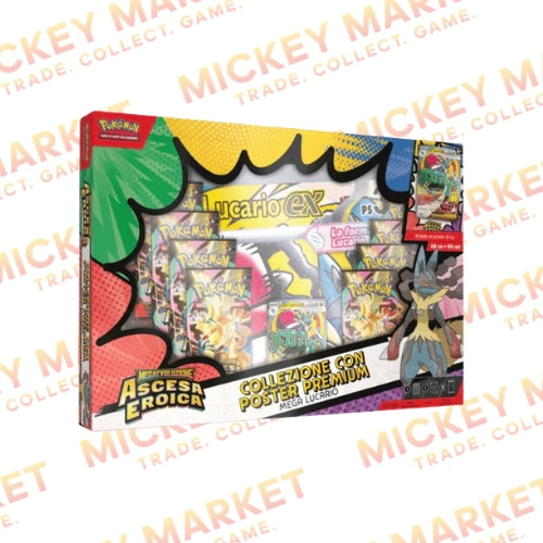 Mickey Market Collezione Con Poster Premium Mega Lucario Pokemon ITA Italiano