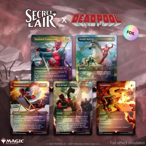 Mickey Market Magic The Gathering Secret Lair x Marvel's Deadpool Foil Edition Sealed ENG Inglese