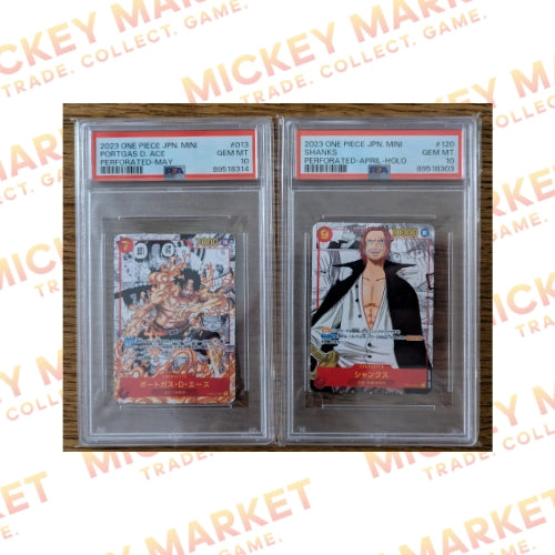 Mickey Market One Piece Shanks & Portgas D Ace Mini Manga Promo Saikyo Jump ENG PSA 10

