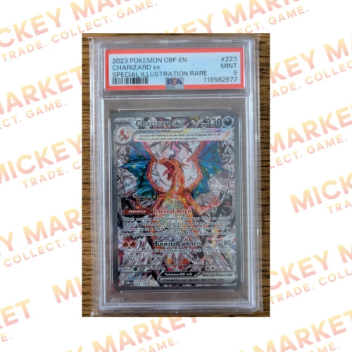 Mickey Market Pokemon Charizard ex 223 Ossidiana Infuocata ENG PSA 9