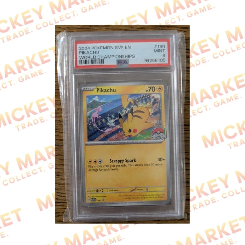 Mickey Market Pokemon Pikachu SVP 190 Black Star Promos ENG PSA 9